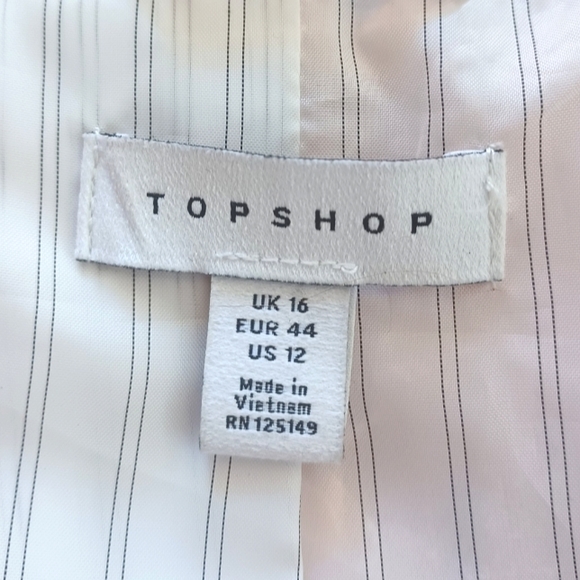 Topshop Double Breasted Linen Blend Oversized Blazer - Picture 6 of 16